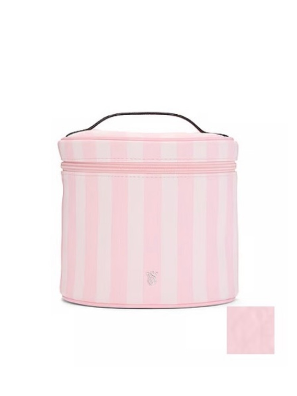 Victoria's Secret Pink & White Striped Cosmetic Train Case